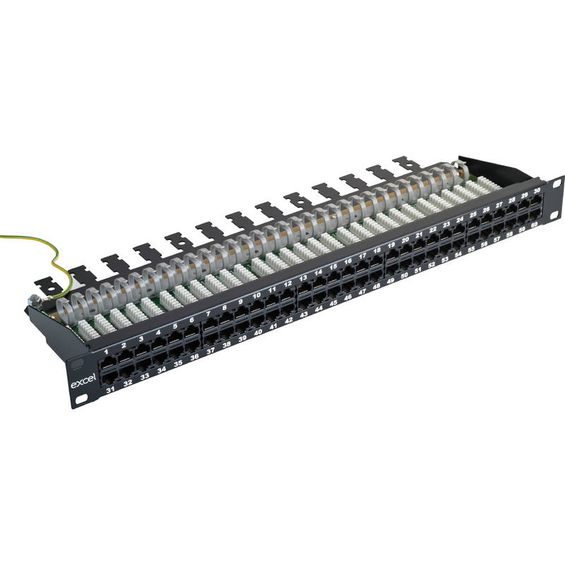 Excel Networking Excel Voice RJ45 Patch Panel - 60-port,2-pair, 1U - Black