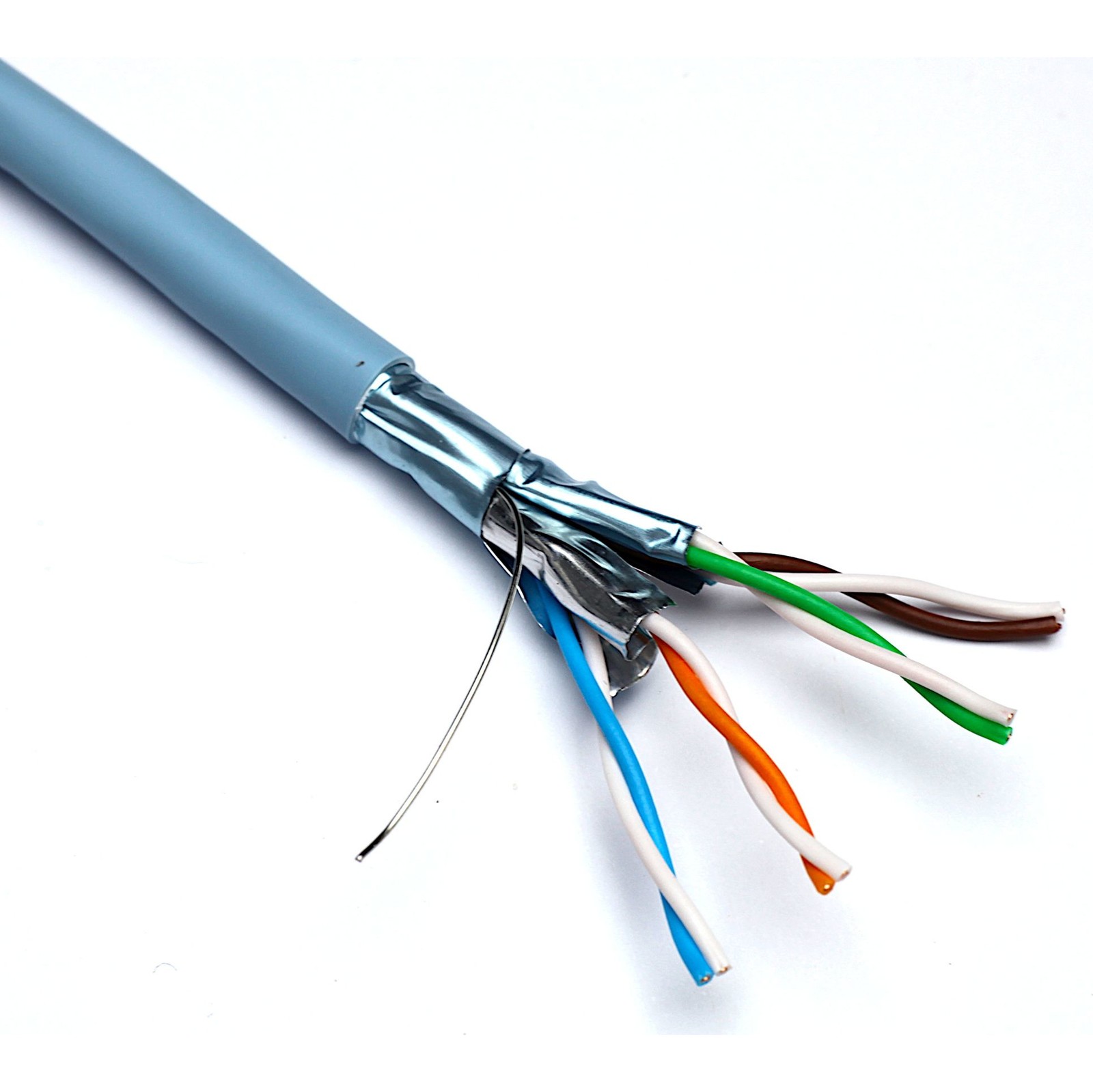 Excel Networking Excel Solid Cat6A Cable F/FTPDca 500 m Reel Ice Blue