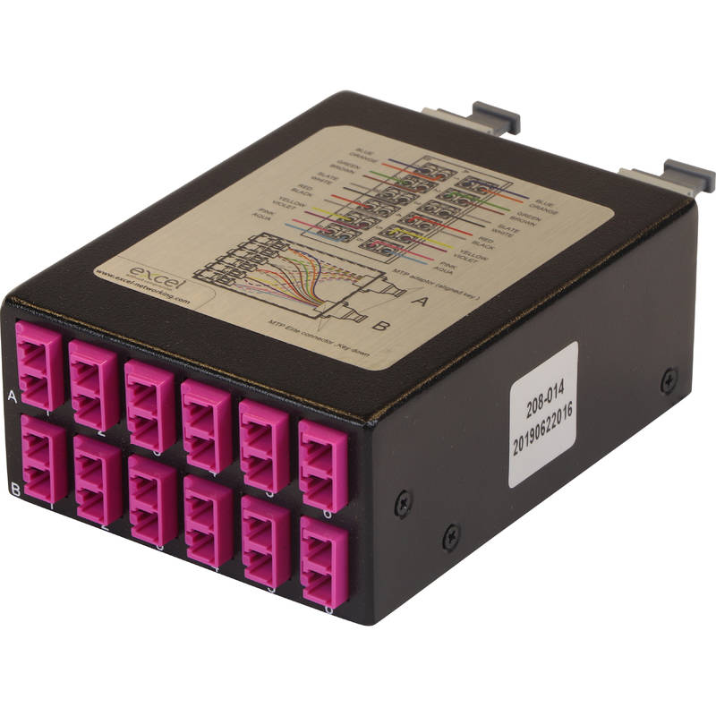 Excel Networking Excel HS OM4 MTP fibre cassette 12 Duplex LC-24core