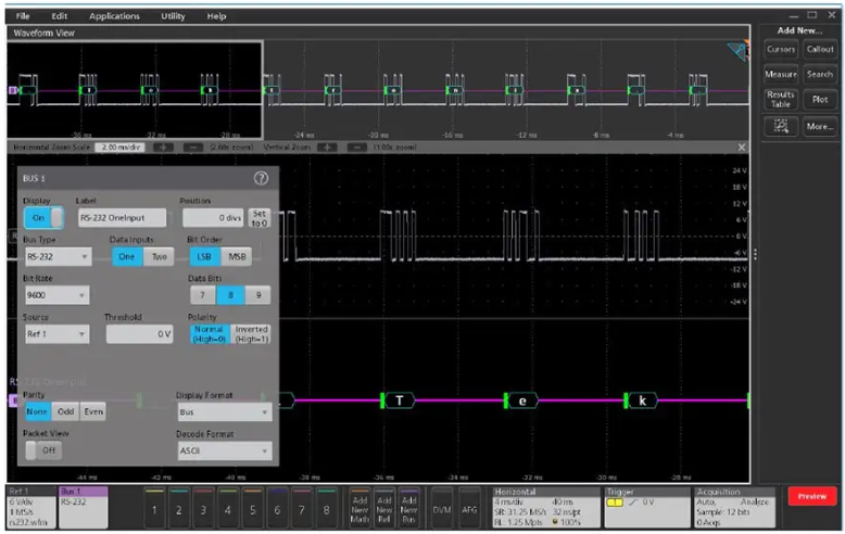 Tektronix Computer serial triggering andanalysis   Installed Option