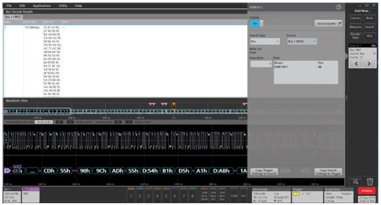 Tektronix Installed Option, NRZ Protocol Decoder and Search, No Hardware Trigger
