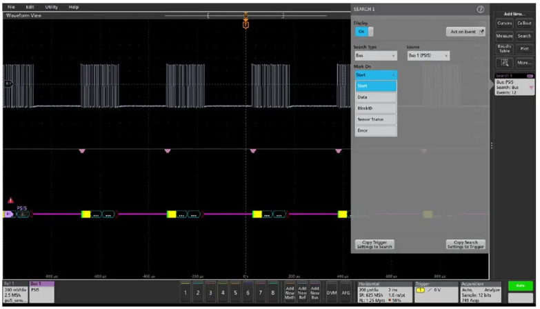 Tektronix Installed Option, PSI5 Protocol Decoder& Search, No Hardware Trigger