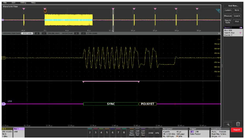 Tektronix Installed Option, USB serial triggeringand analysis (USB 2.0 LS, FS, HS)
