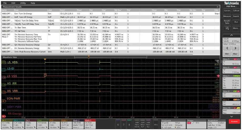 Tektronix Installed option, Wide Bandgap SiC/GaN Double Pulse test application