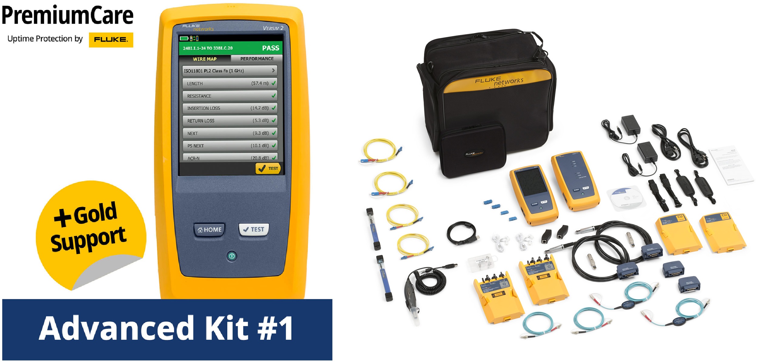 Fluke Networks DSX2-5000QI/G INT DSX CABLE ANALYZER 1 YR GOLD