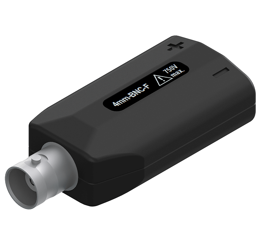 PMK 4mm safety banana socket to BNC socket adapter, for high-frequency voltage measu