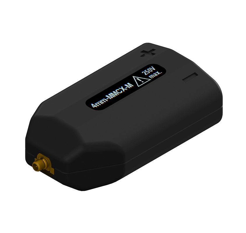 PMK 4mm safety banana socket to MMCX socketadapter, for high-frequency voltage meas