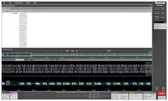 Tektronix Installed Option, NRZ Protocol Decoder and Search, No Hardware Trigger
