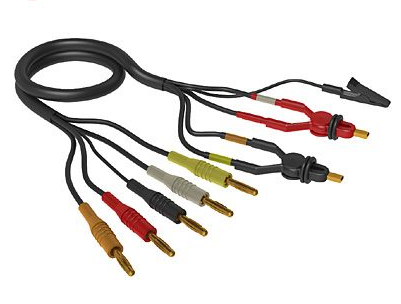 PMK Kelvin 4-wire measuring lead TKL 065 BAN, gold-plated 4 mm plugs with 4mm ground