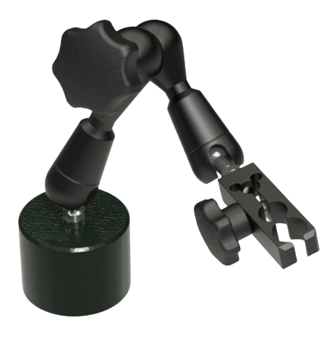 PMK MSM 130, 3D positionier with magnet foot, 130 mm span width, and holder for prob