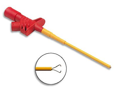 PMK Safety clamp-type test probe with rotating grip jaws (red)