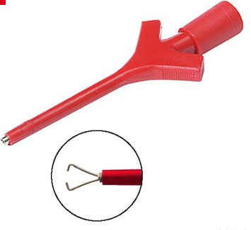 PMK Miniature clamp-type test probe (red), clamping range 3.5 mm, 60V DC