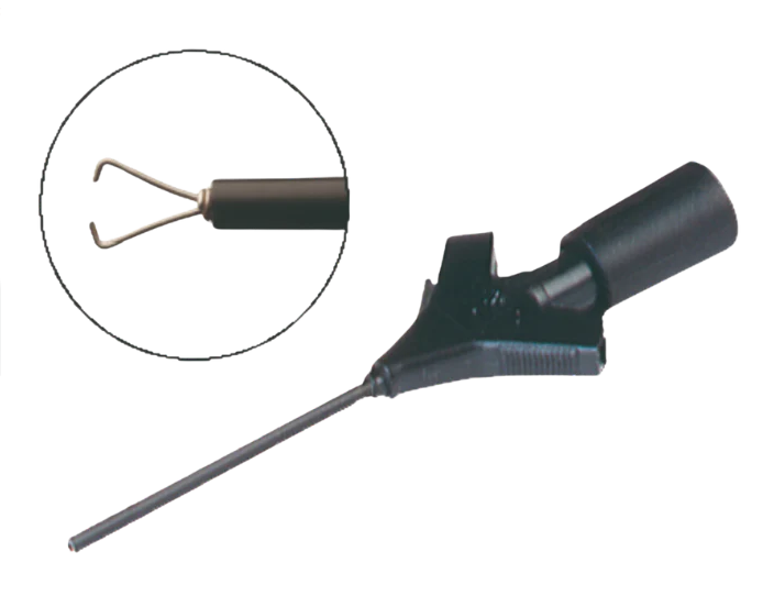 PMK Miniature clamp-type test probe (black), clamping range 2 mm, 60V DC