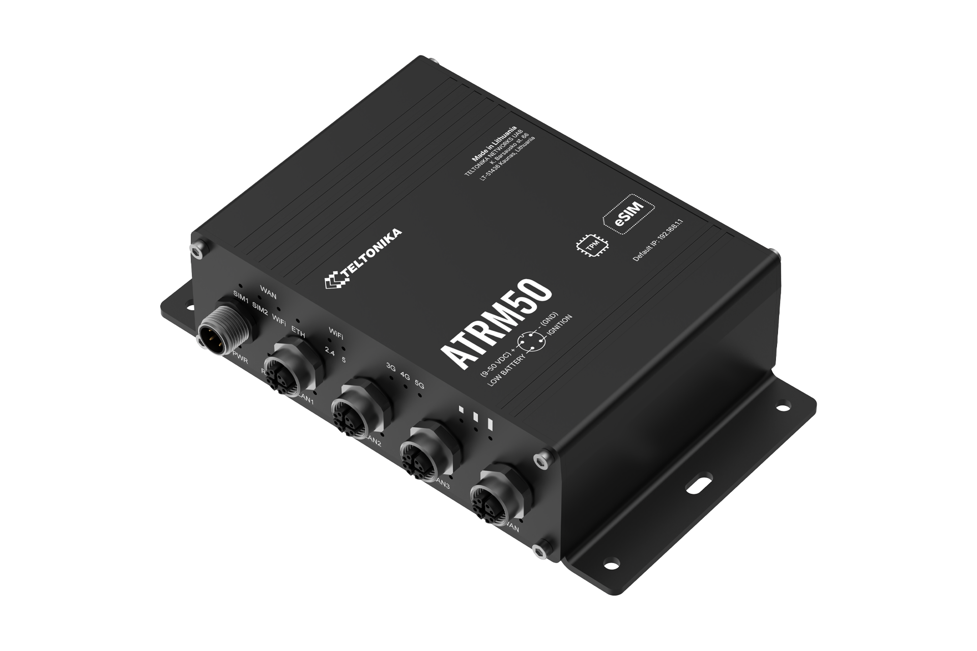 Teltonika Rugged 5G router M12Dual Sim, e-sim, EN50155