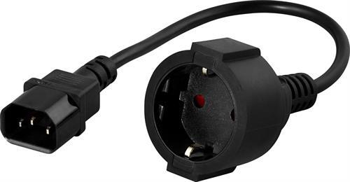 MOXA IEC C14 - IEC CEE7/4 suora 0.2m musta
