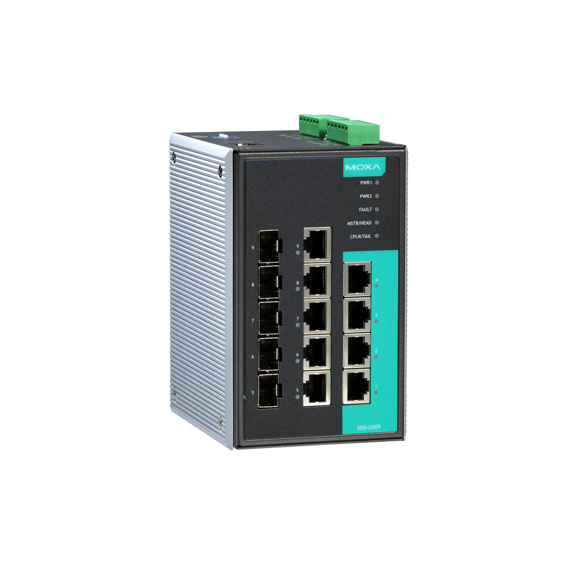 MOXA Moxa Industrial full Gigabit managed switch with 4 10/100/1000B