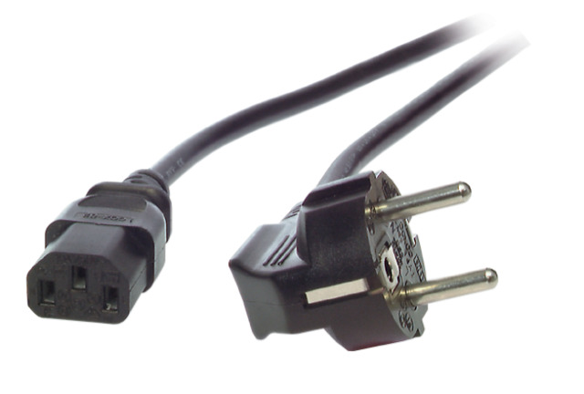 BCC Solutions Schuko 90° - IEC C13 180°, 1m