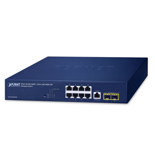 PLANET IPv4/IPv6, 8-Port Managed+ 2-Port 100/1000X SFP