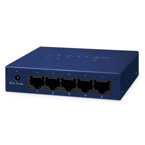 PLANET 5Prt 10/100/1000Mbps GESwitch (External Power)