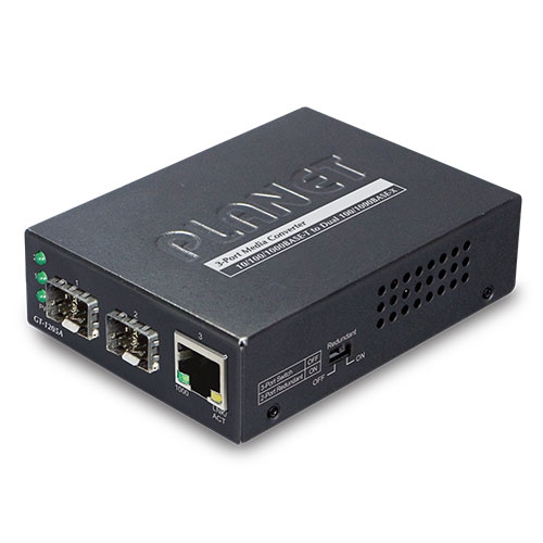PLANET 10/100/1000Base-T to Dual 100/1000Base-XSFP Media Converter