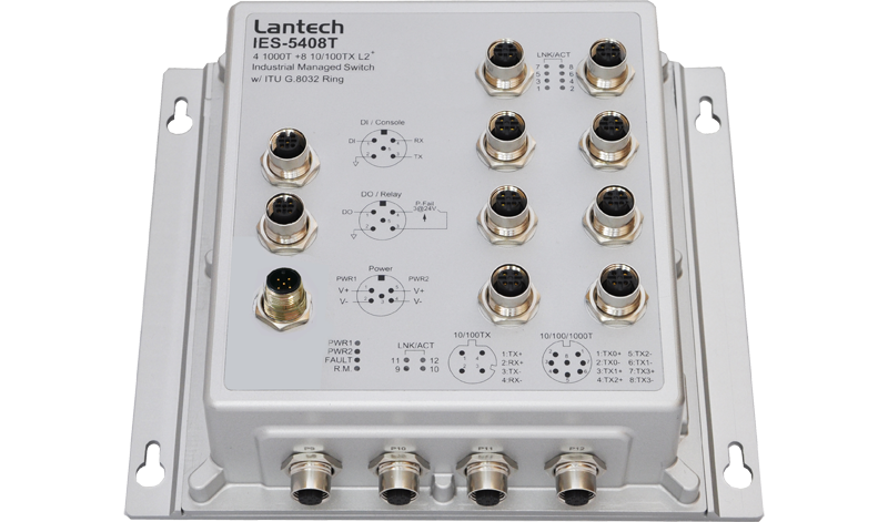 Lantech Lantech 8 10/100TX + 4 10/100/1000T L2+Industrial Managed Switch