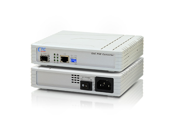 CTC Union GE PoE PSE media converter with built-in AC power 100 ~240V
