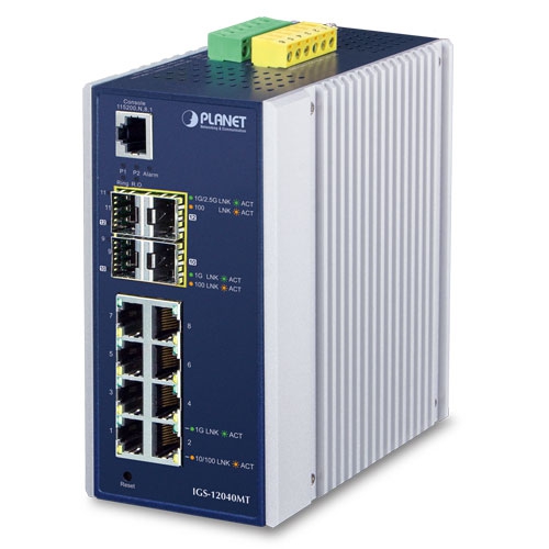 PLANET IP30 Industrial 8* 10/100/1000+2* 100/1G SFP + 2*100/1G/2.5