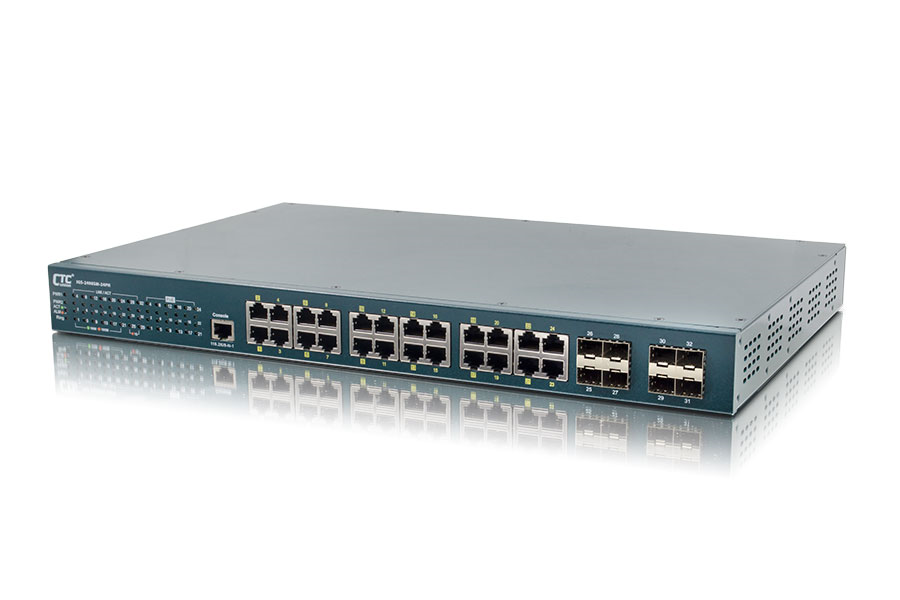 CTC Union Industrial Managed switch 24x10/100/1000Base-T PoE 8x SFP