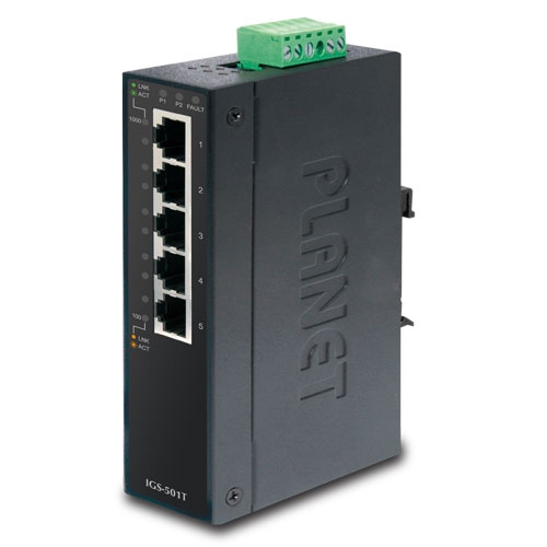 PLANET Planet 5-Port 10/100/1000T Industrial Gigabit Ethernet Switch