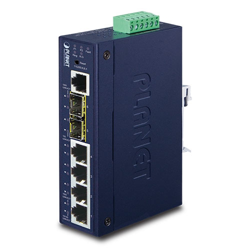 PLANET IP30 Industrial L2+/L4 4-Port1000T + 2-Port 100/1000X