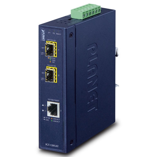 PLANET Industrial 1-port 10/100/1000Tto 2-port 100/1000/2500XSFP MC