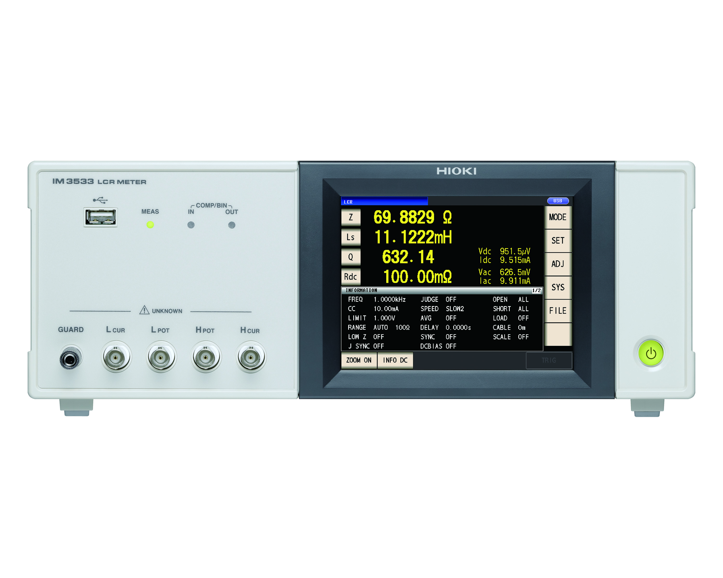 HIOKI LCR meter frequency sweep measurement