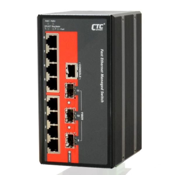 CTC Union IEC 61850-3 8x10/100Base-TX+ 3x100/1000Base-X SFP