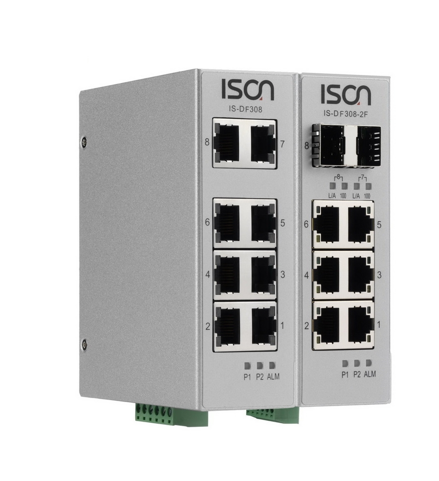 ISON 8-port Fast Ethernet Unmanaged Layer 3 Industrial Ethernet Switch