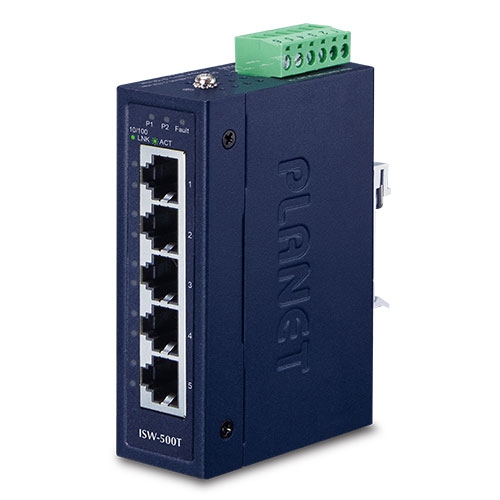 PLANET IP30 Compact size 5P 10/100TXFE switch (40-75°c) UL cert.
