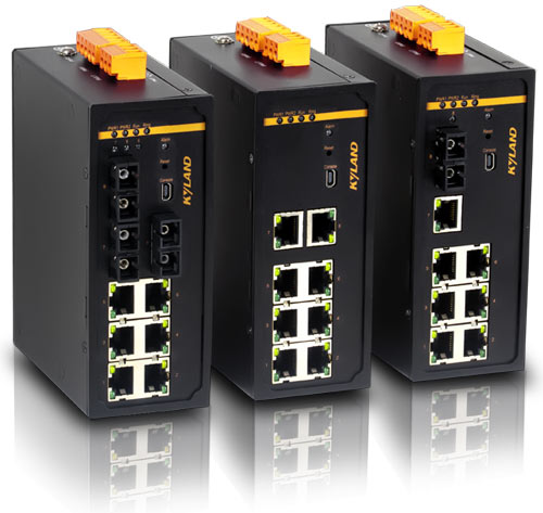 Kyland 8 10/100Base-TX RJ45 ports, 12-24VDC(9-36VDC) dual redundant