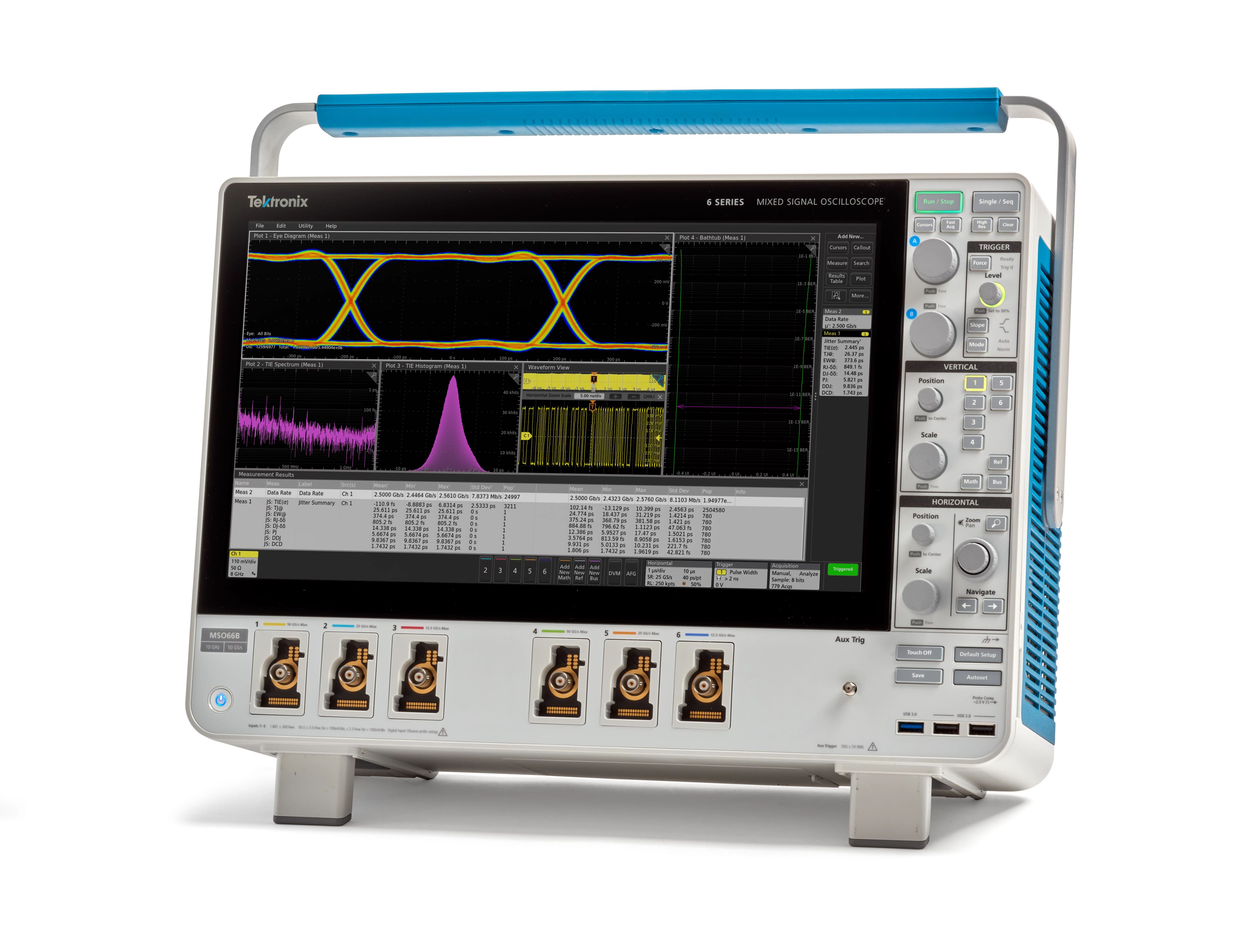 Tektronix MSO66B, 6 Series Mixed Signal Oscilloscope, 6 FlexChannels