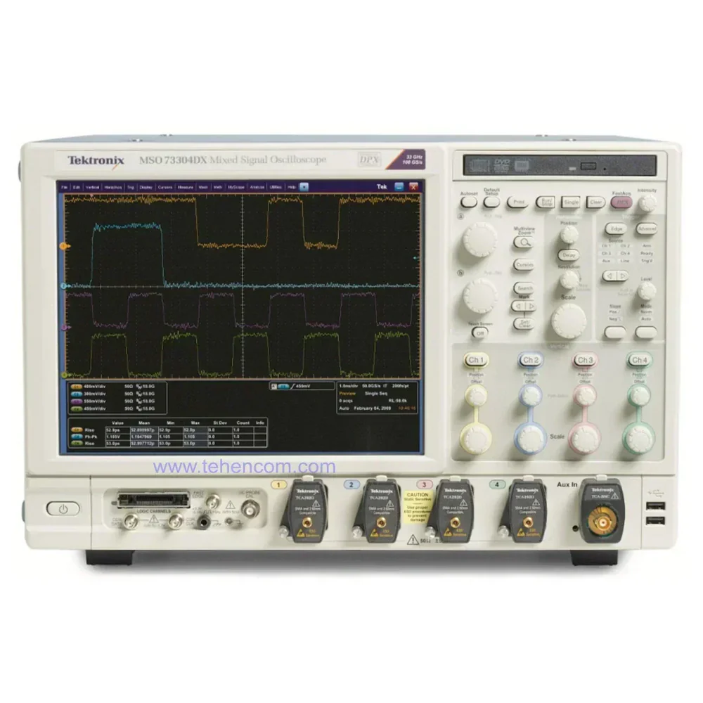 Tektronix 16 GHz Mixed Signal Oscilloscope, 4 analog / 16 logic channels