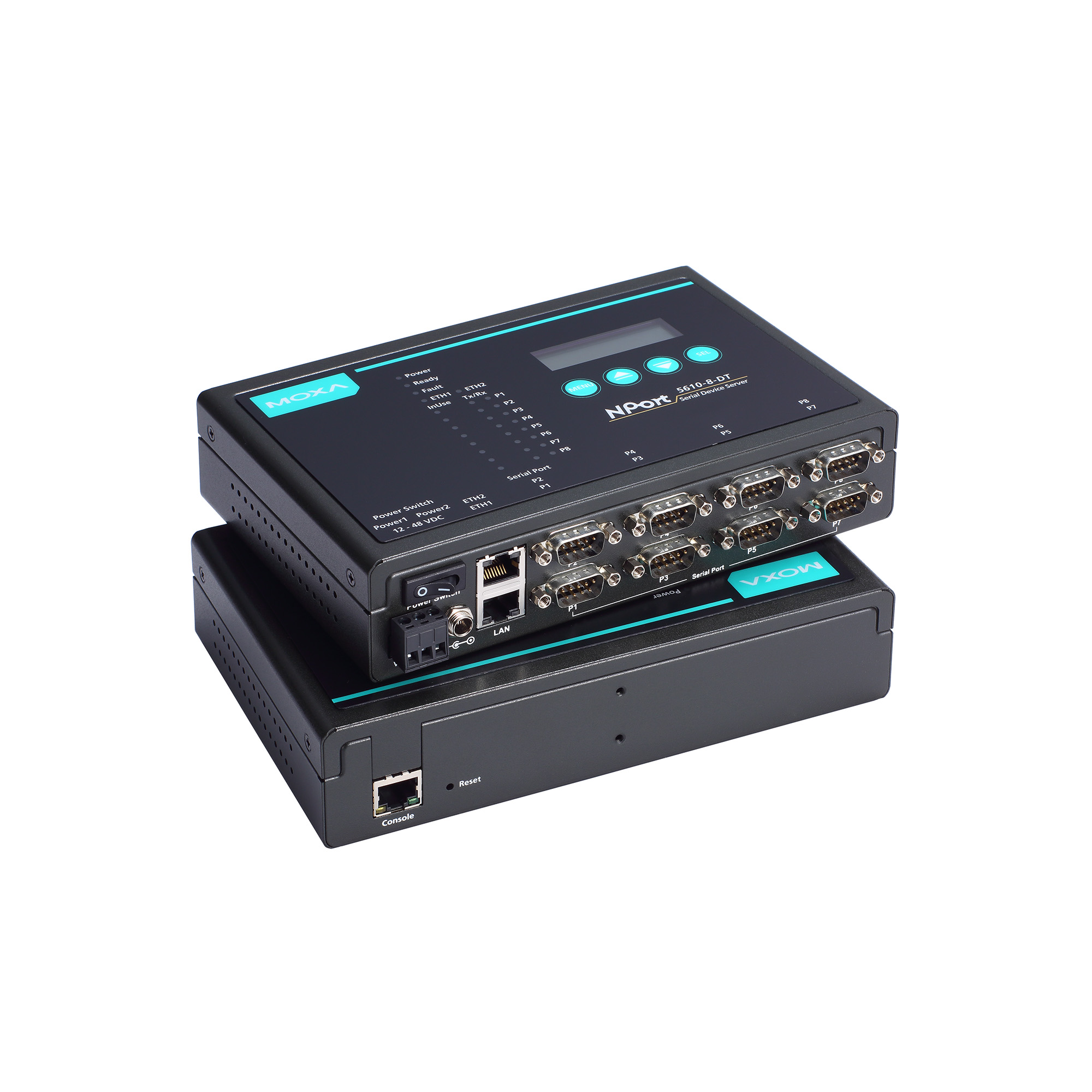 MOXA 8 ports RS-232 secure deviceserver, 100V~240VAC