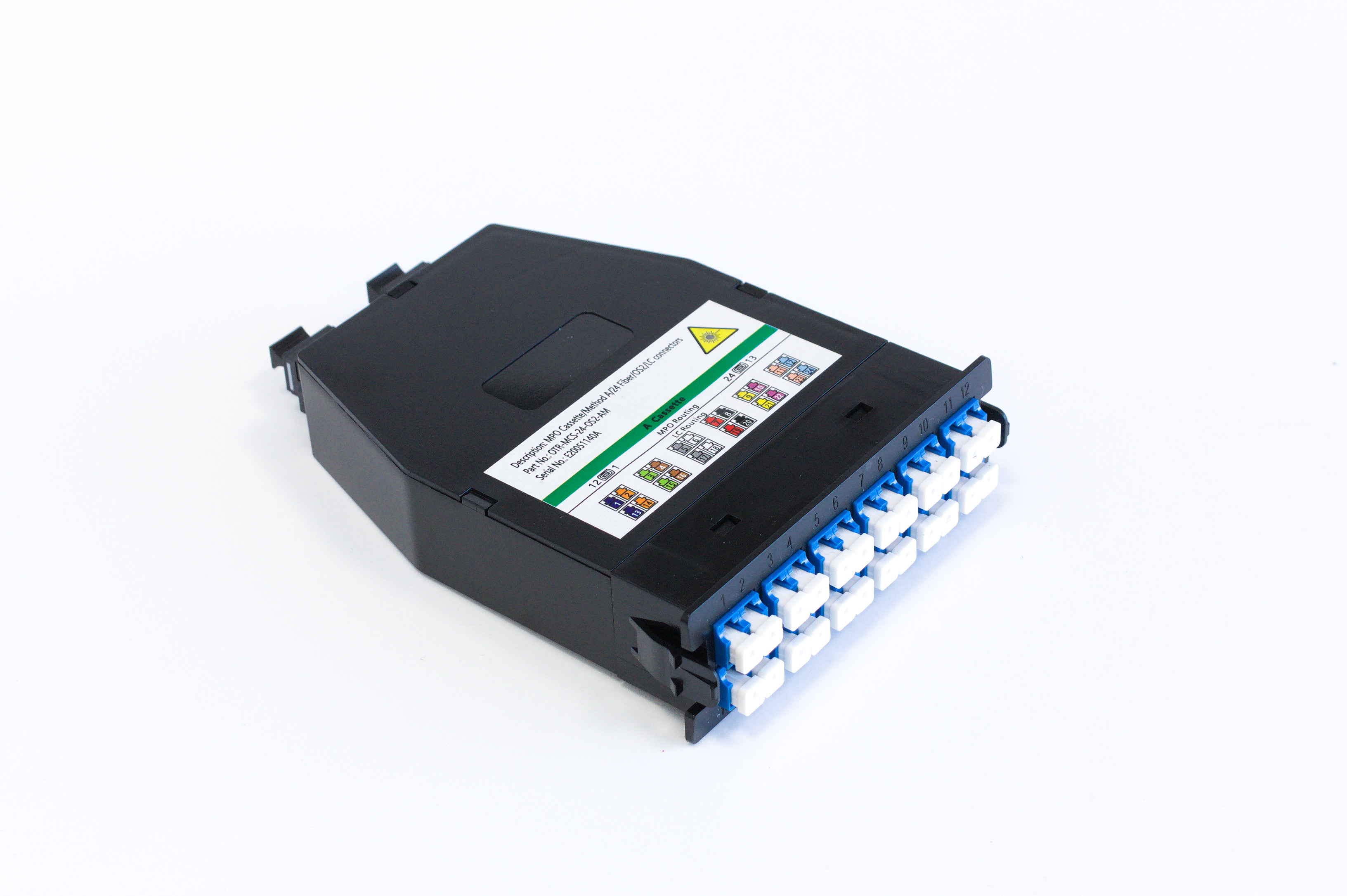 BCC Solutions MPO cassette OS2 24xLC+2xMPO/APC  (m) A-type. With pins
