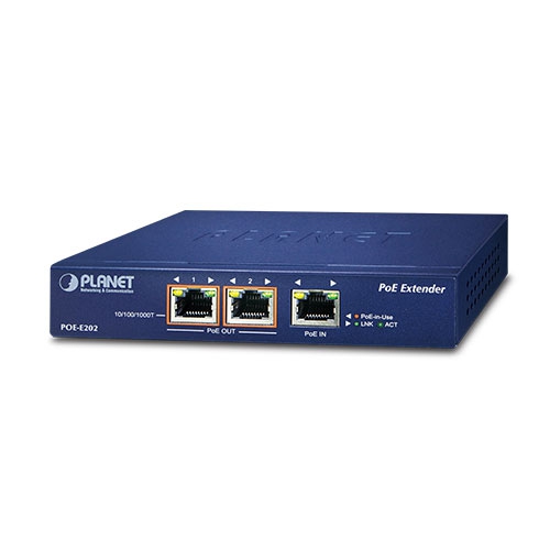 PLANET 1-Port 802.3at PoE+ to 2-Port 802.3af/at Gigabit PoE Extende
