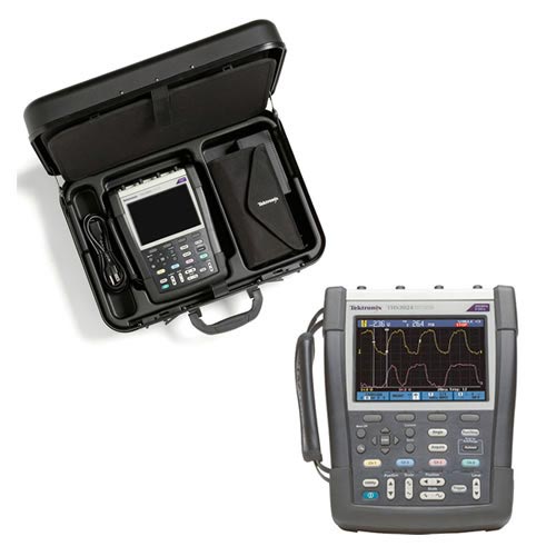 Tektronix 200 MHz, 5 GS/s, 4-channel handheld oscilloscope with travel kit