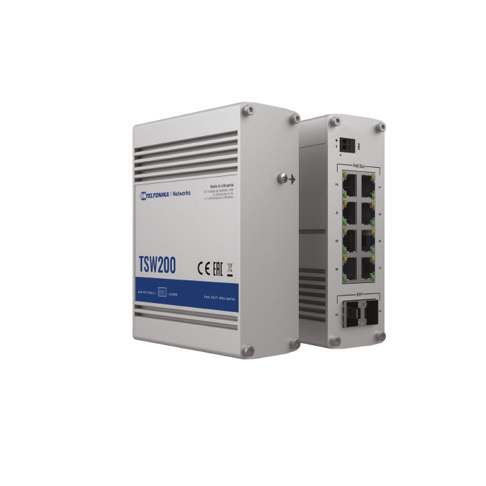Teltonika INDUSTRIAL POE+ Switch 8-port+2xSFP