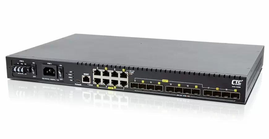 CTC Union 12-ports 10GBase-X SFP+8-ports GbE managed Industria 